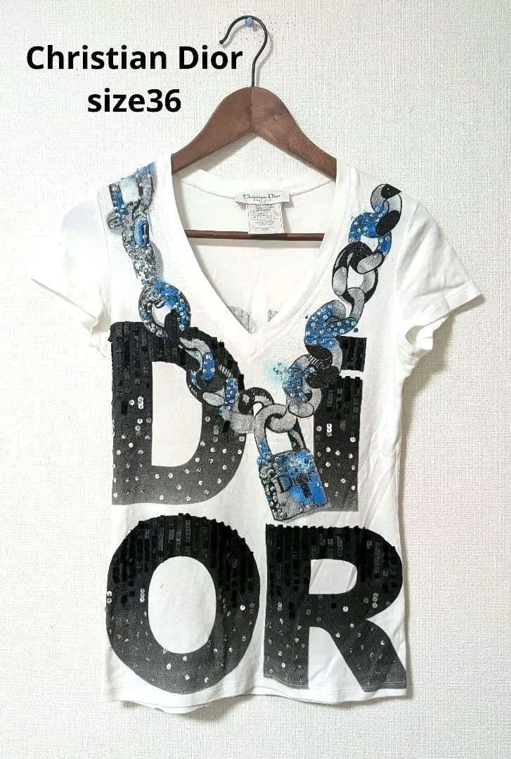 希少　Christian Dior ガリアーノ期 スパンコール Tシャツ　36