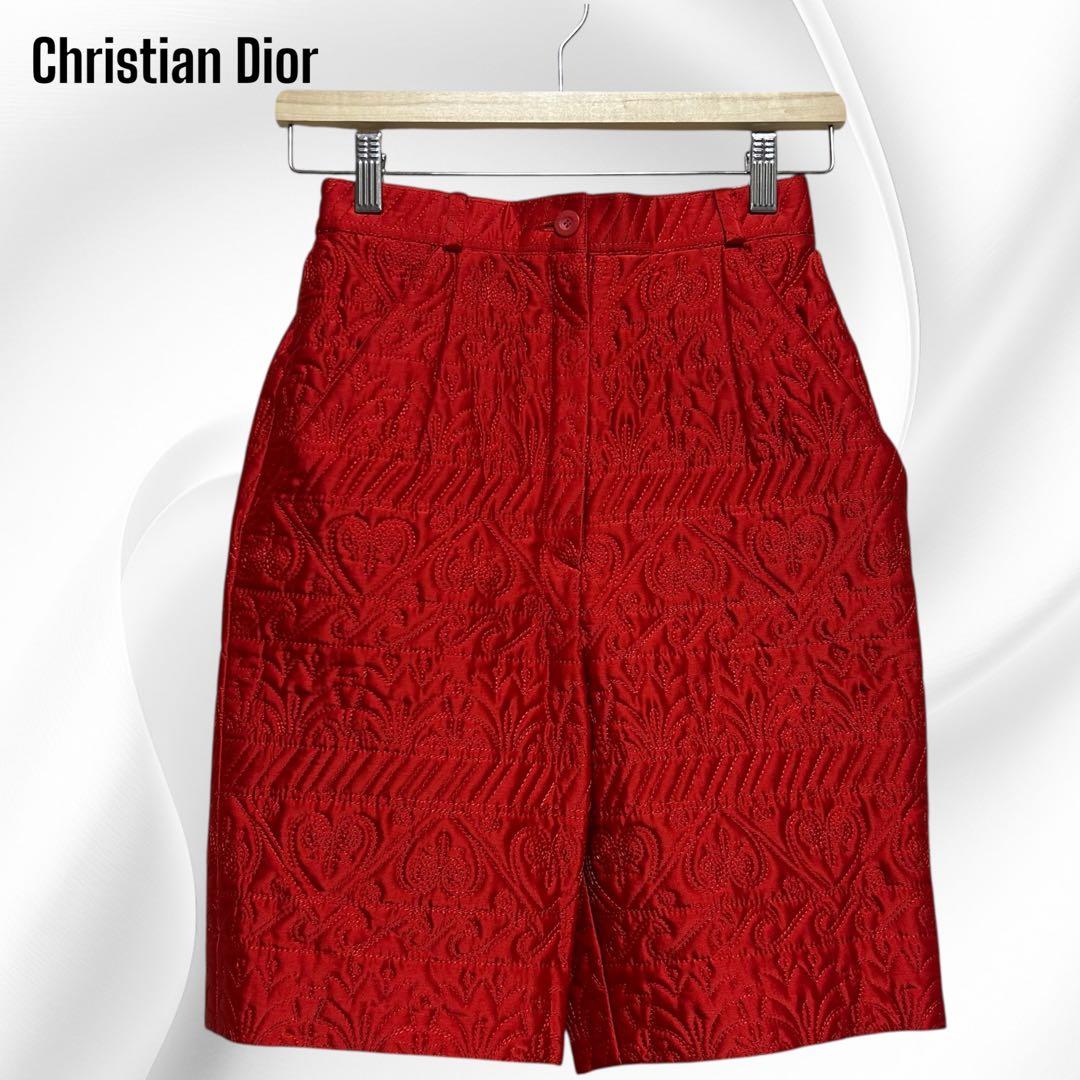 美品‼︎◆Christian Dior◆ショーツ/赤/ハート/ペイズリー/ゴルフ
