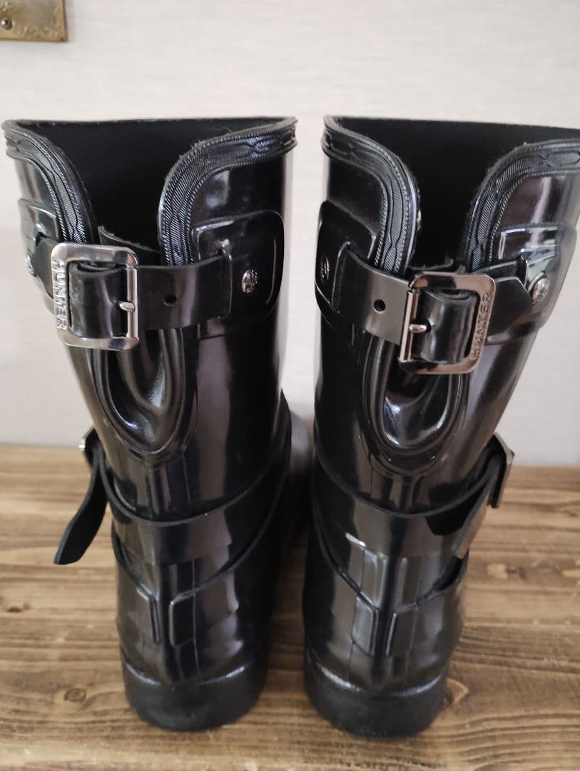 HUNTER ブラック ラバー 長靴 24,5cm