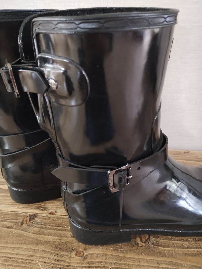 HUNTER ブラック ラバー 長靴 24,5cm