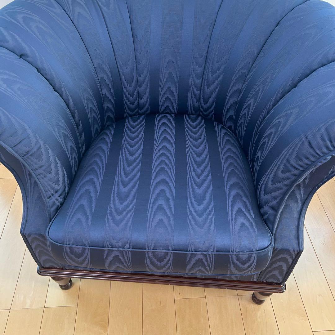 マルニ　KENT-COURT ケントコート　1人ソファ ネイビー　シェルソファー