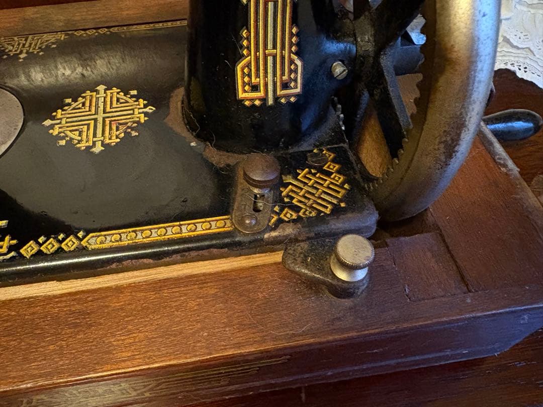 LEAD ミシン　アンティーク　手回しミシン