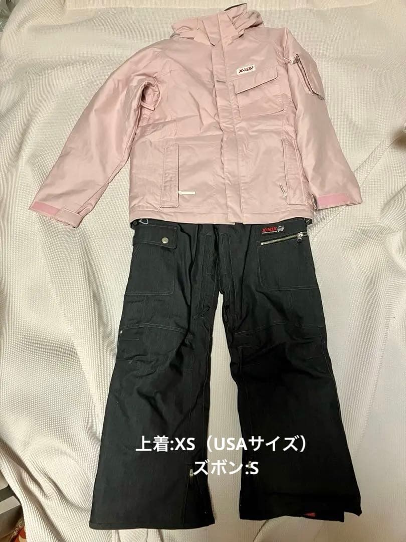 【美品】X-niXスノーボードウェア 上下セット 1回のみ上XS下Sレディース