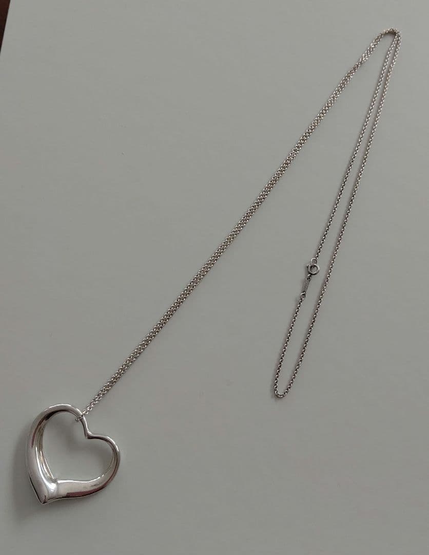 ティファニーラージオープンハートロングネックレスSV925 Box付き