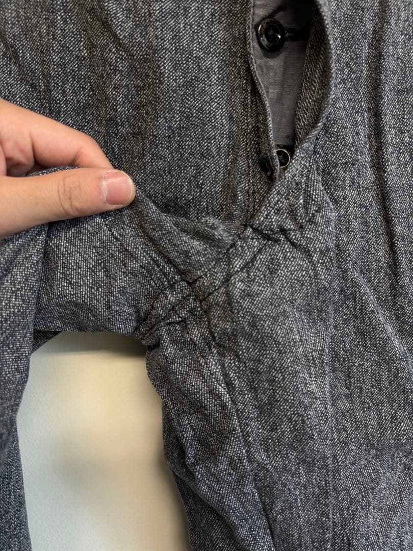 30s 40s ブラックシャンブレーパンツ　黒シャンパンツ