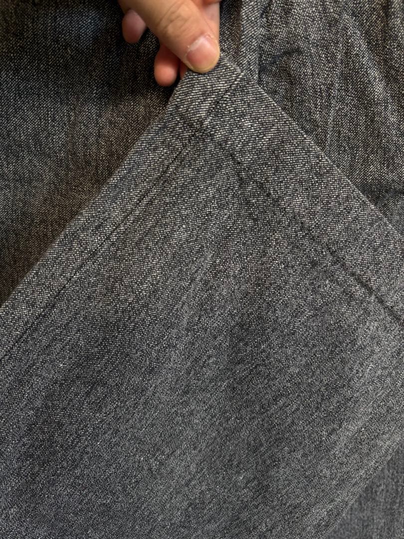 30s 40s ブラックシャンブレーパンツ　黒シャンパンツ