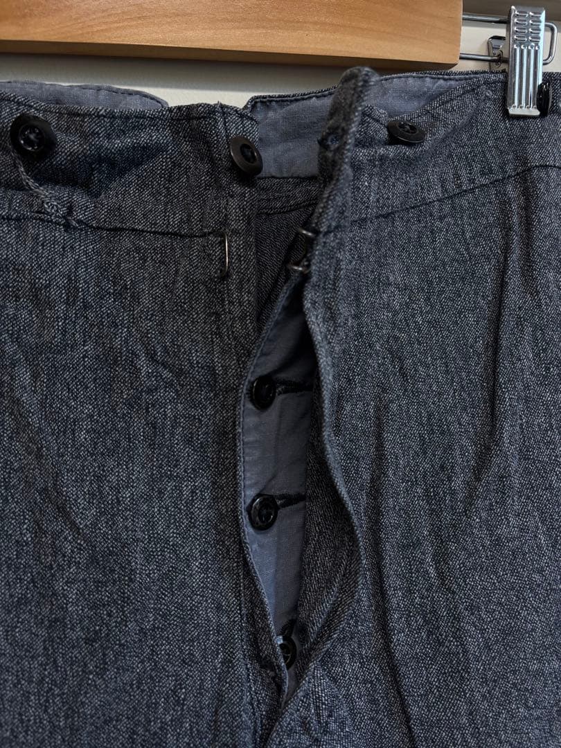 30s 40s ブラックシャンブレーパンツ　黒シャンパンツ