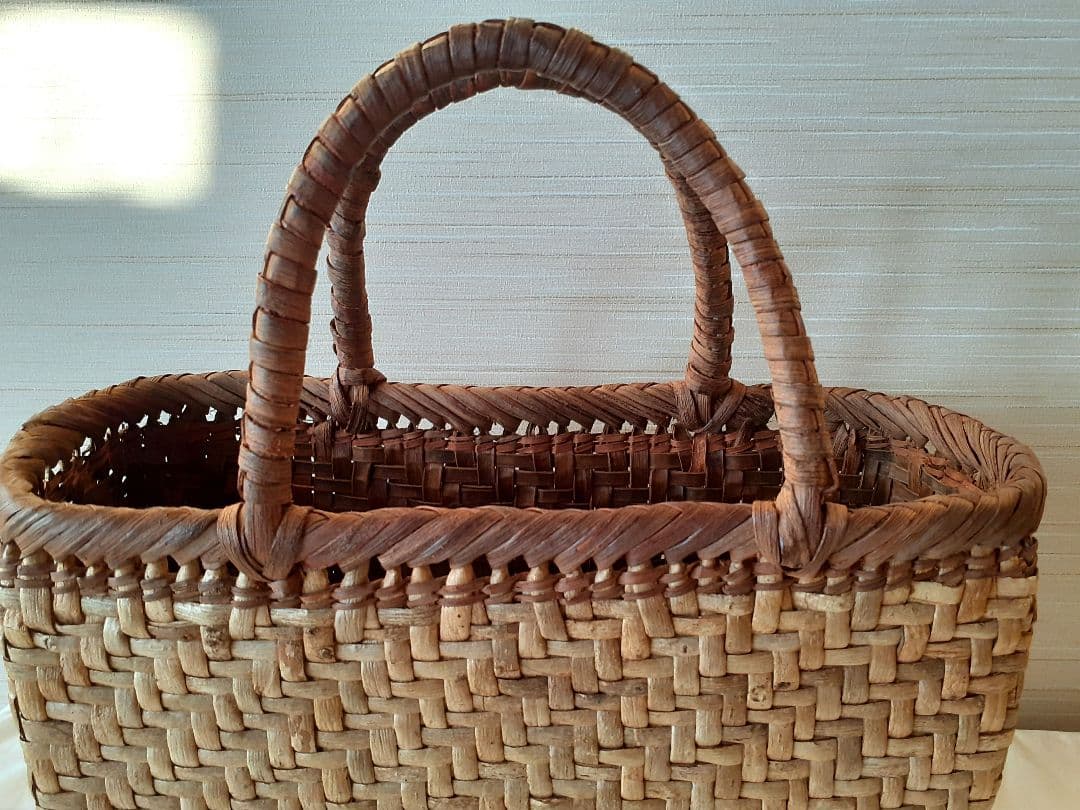 ※交渉中　国産　胡桃　くるみ　網代編みかご　かごバッグ