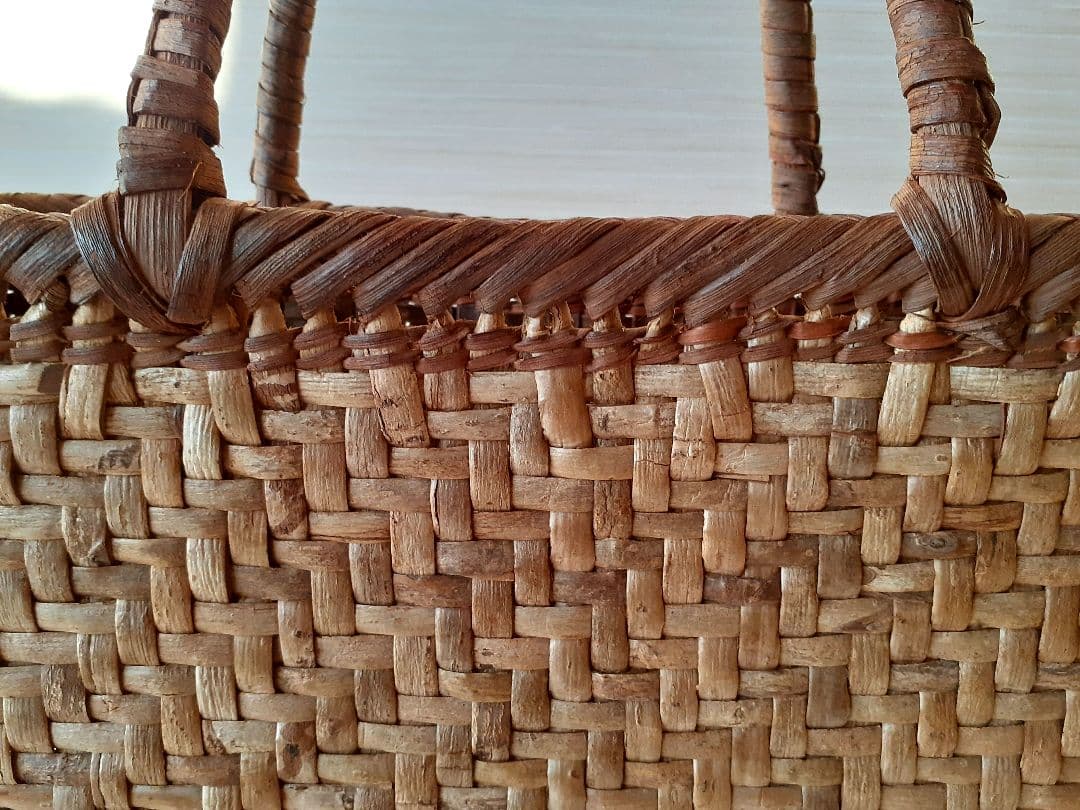 ※交渉中　国産　胡桃　くるみ　網代編みかご　かごバッグ