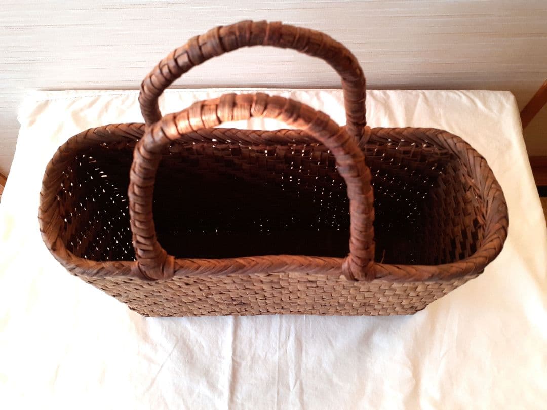 ※交渉中　国産　胡桃　くるみ　網代編みかご　かごバッグ