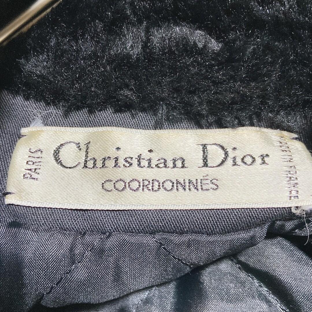 クリスチャンディオール　キルティング　ファーコート　ロング　袖ファー　ブラック