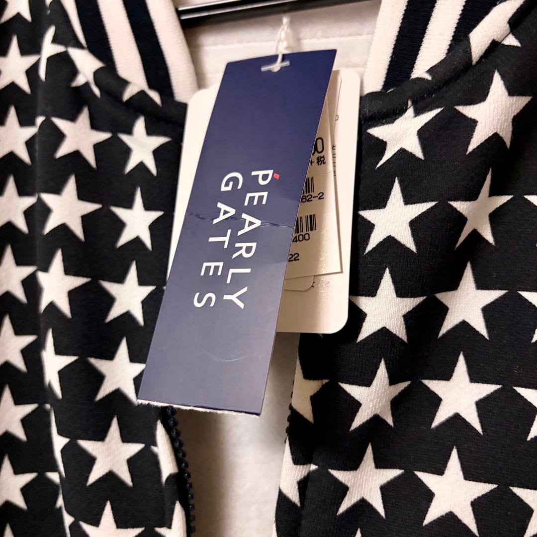 PEARLY GATES 裏起毛星柄 ジップアップジャケット＋サンバイザー2点