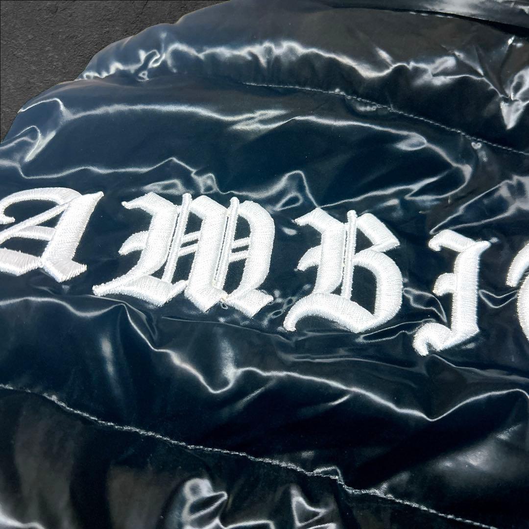 本日限定価格‼️adamsJUGGLER ダウンベスト 黒 光沢 人気 刺繍ロゴ