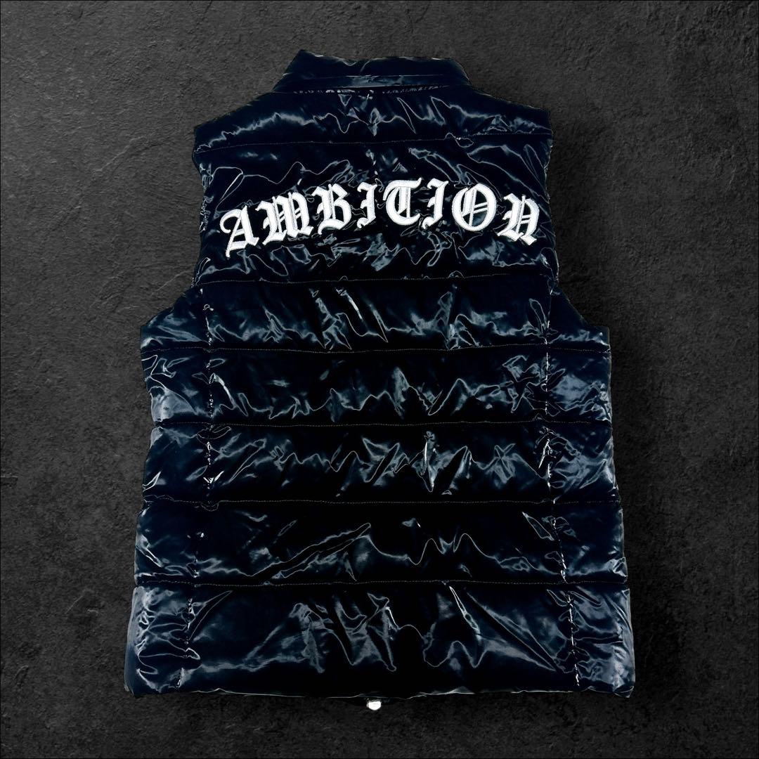本日限定価格‼️adamsJUGGLER ダウンベスト 黒 光沢 人気 刺繍ロゴ