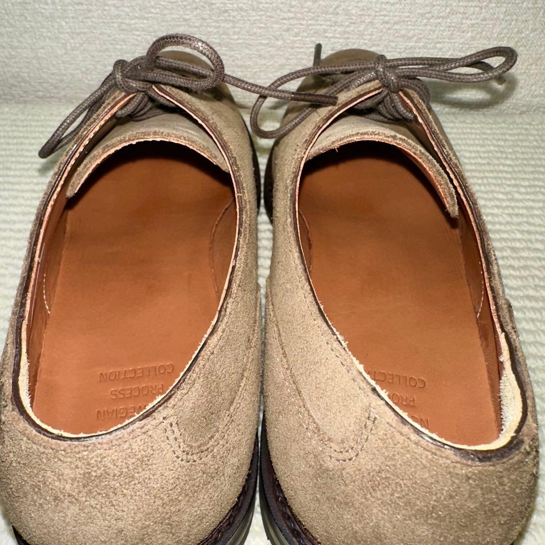 SHIPS ノルウェージャン Uチップ シューズ スエード カーキ レザー