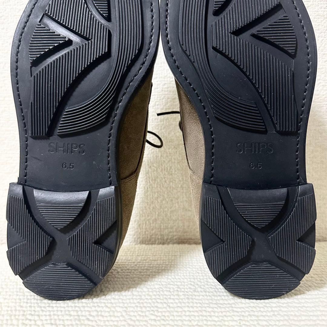 SHIPS ノルウェージャン Uチップ シューズ スエード カーキ レザー