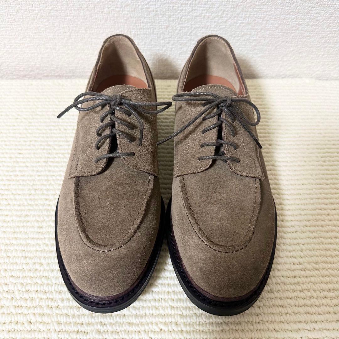SHIPS ノルウェージャン Uチップ シューズ スエード カーキ レザー