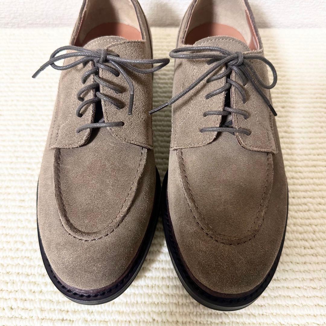 SHIPS ノルウェージャン Uチップ シューズ スエード カーキ レザー