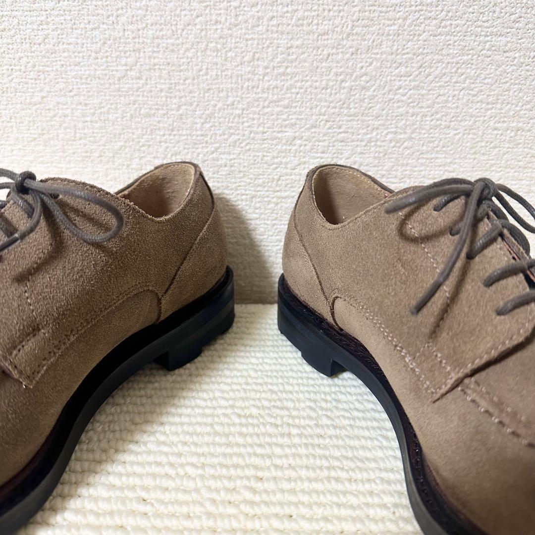 SHIPS ノルウェージャン Uチップ シューズ スエード カーキ レザー
