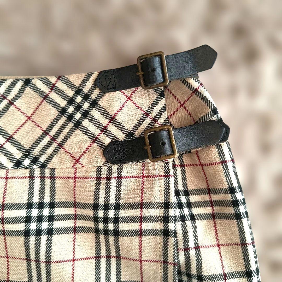 ✨美品 バーバリーブルーレーベル ノバチェック プリーツスカート ベージュ 36