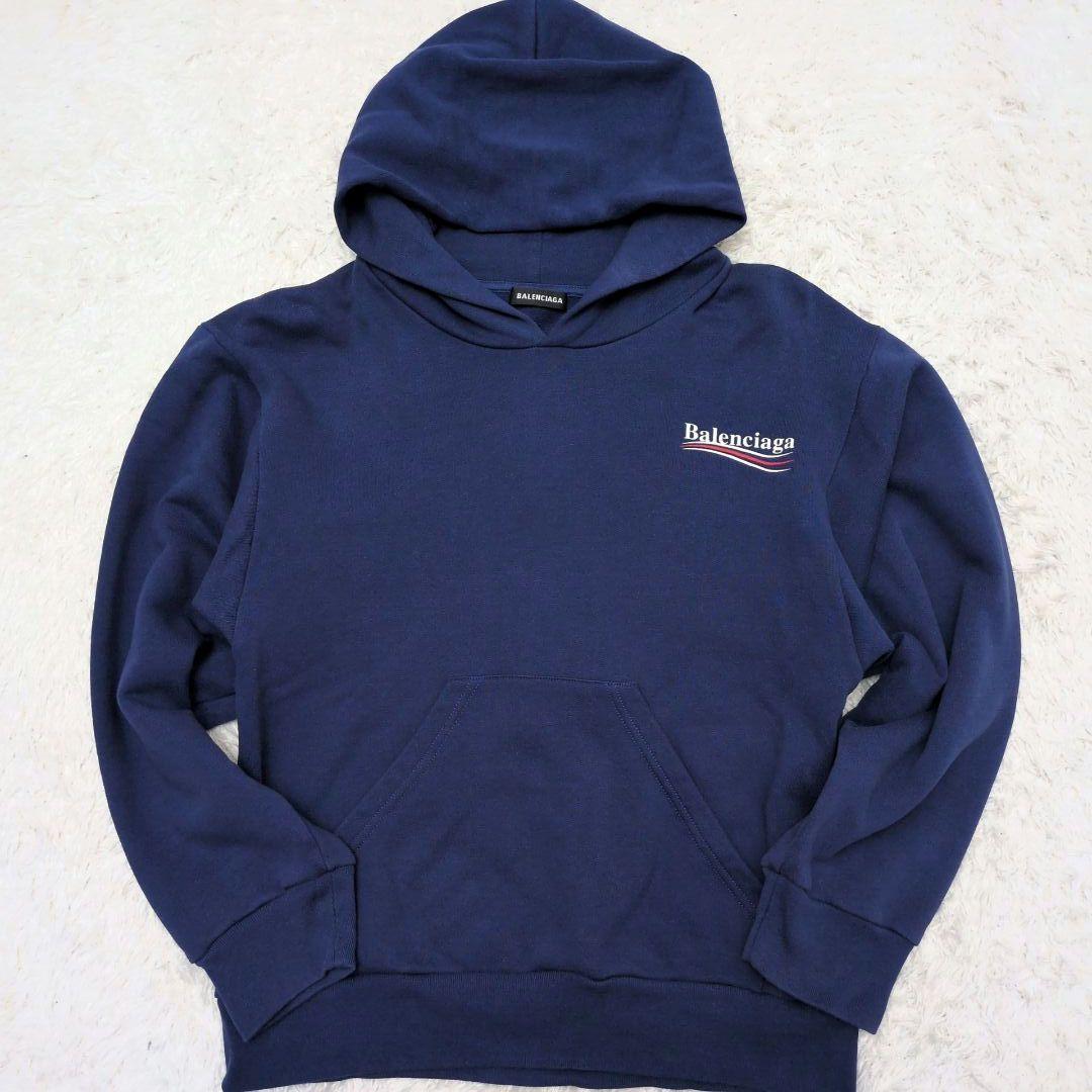 【美品】バレンシアガ　キャンペーンロゴ　パーカー　プルオーバー　長袖　スウェット