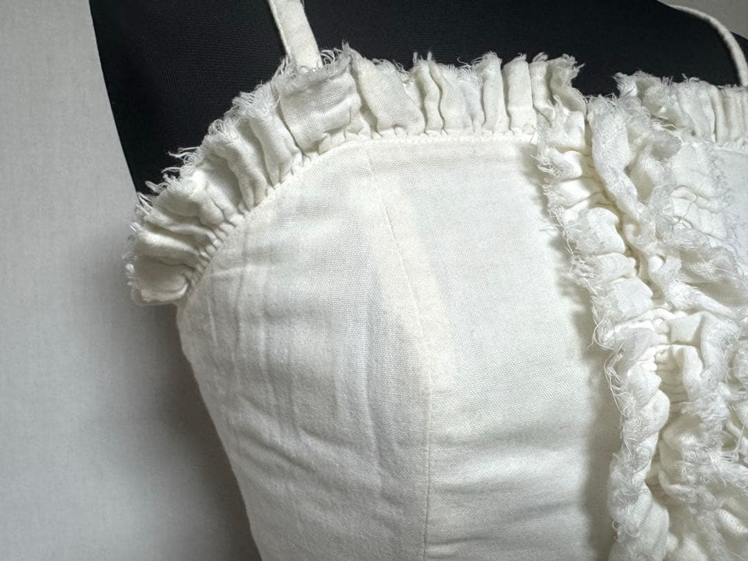 Na+H ガーター付きガーゼビスチェ キャミソール ホワイト 白