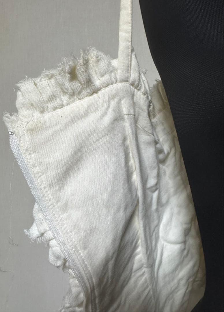 Na+H ガーター付きガーゼビスチェ キャミソール ホワイト 白