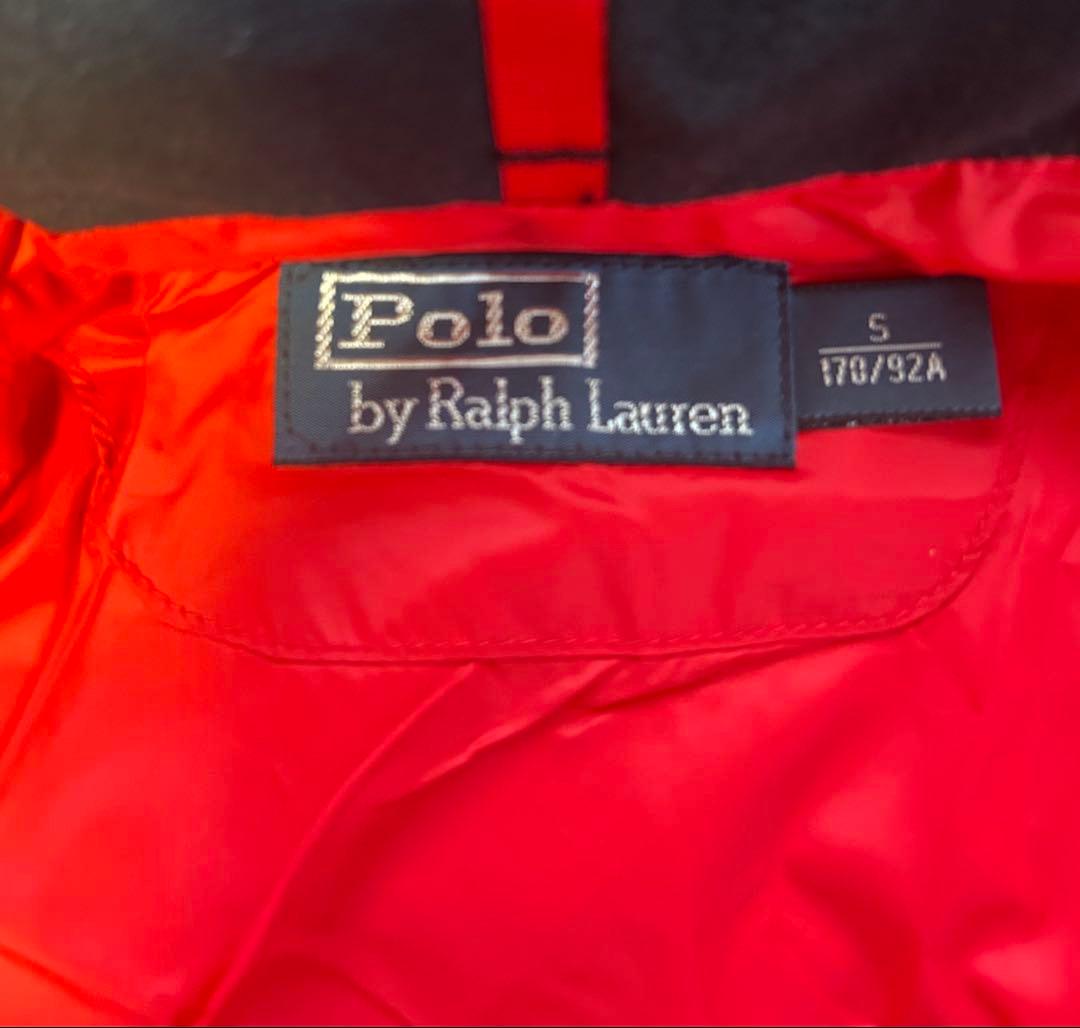 POLO RALPH LAUREN ダウンジャケット S 黒×赤 ビッグポニー