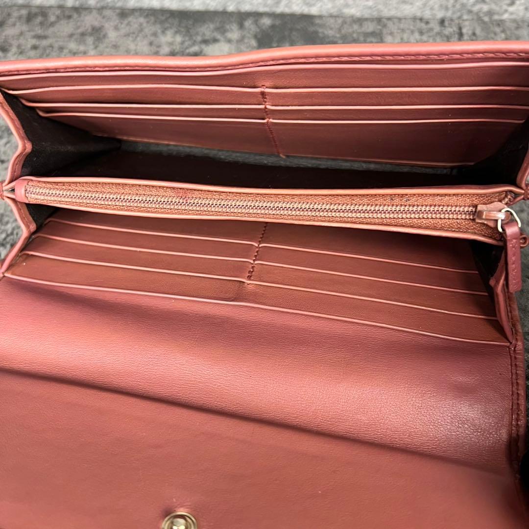 GUCCI マイクロGG シマ レザー 長財布 ピンク