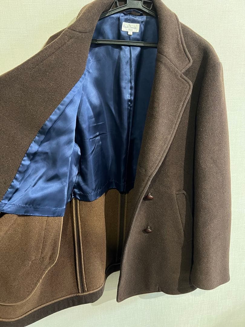 PaulSmithブラウン ダブルブレスト ウールコート