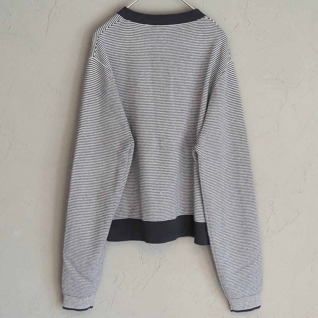 CABaN カシミヤ ストライプ クルーネックカーディガン