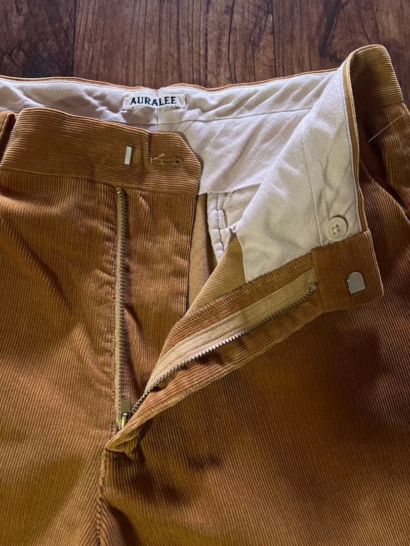 AURALEE オーラリー ウォッシュドコーデュロイスラックス ブラウン