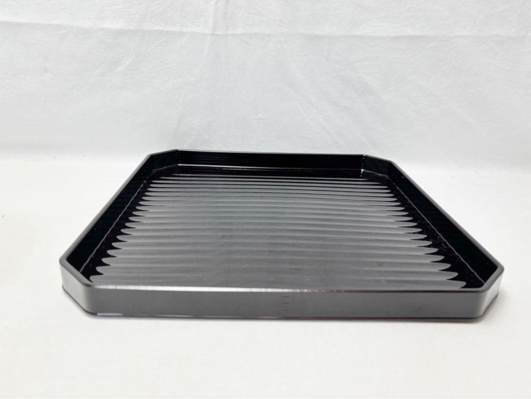 ほぼ未使用 懐石道具 溜塗 カンナ目 会席膳5客揃 元箱