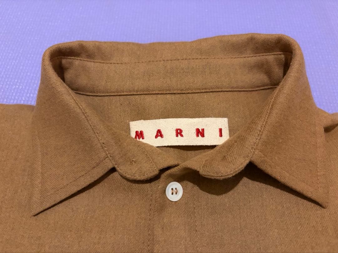 MARNI マルニ クロップド丈 シャツ ジャケット キャメル 42