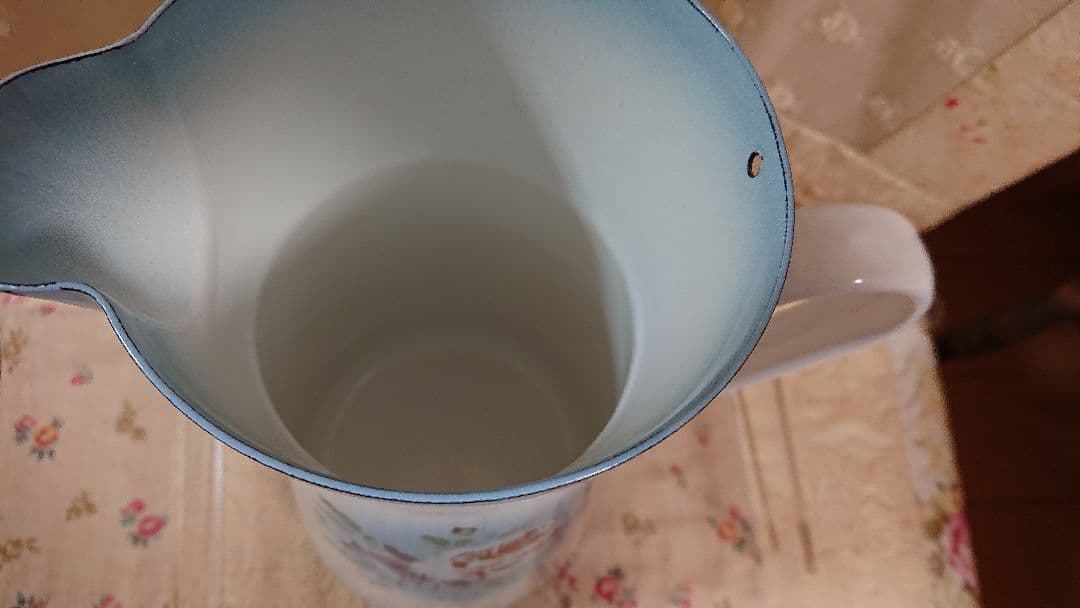 イマン プリンセスローズブルー ジャグ ポット 花柄 Imane ホーロー