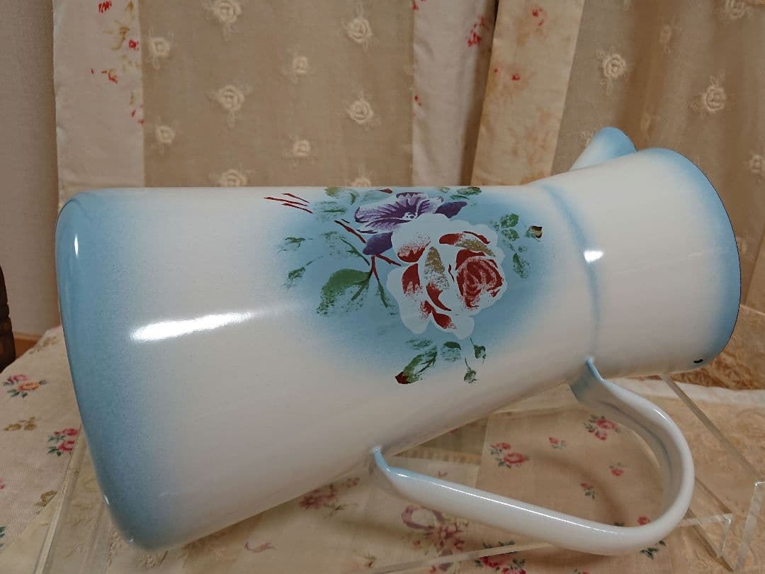 イマン プリンセスローズブルー ジャグ ポット 花柄 Imane ホーロー