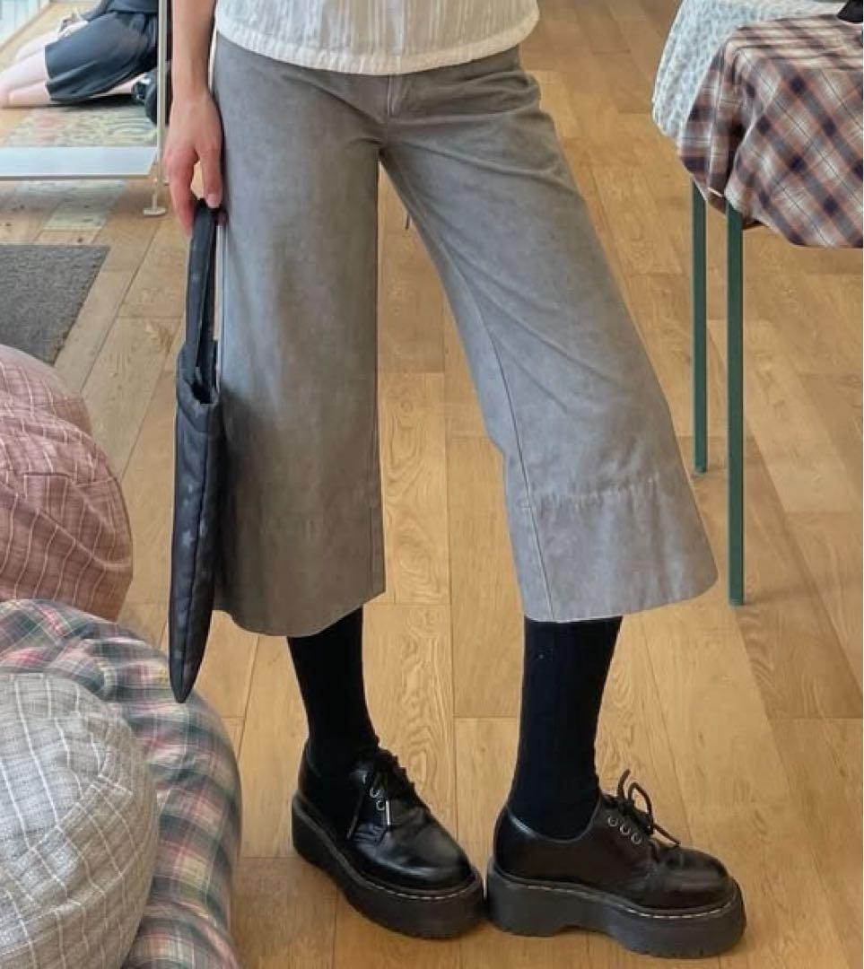 パンツ Coyseio DOUBLE CAPRI PANTS LIGHT GREY