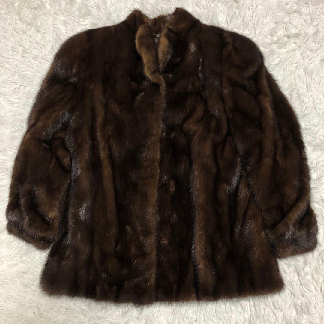 SAGA MINK コート　毛皮コート　ファーコート　ブラウン　13