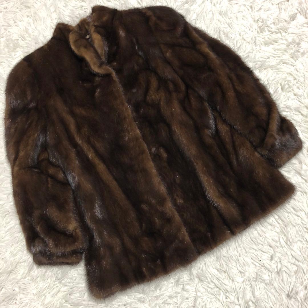 SAGA MINK コート　毛皮コート　ファーコート　ブラウン　13