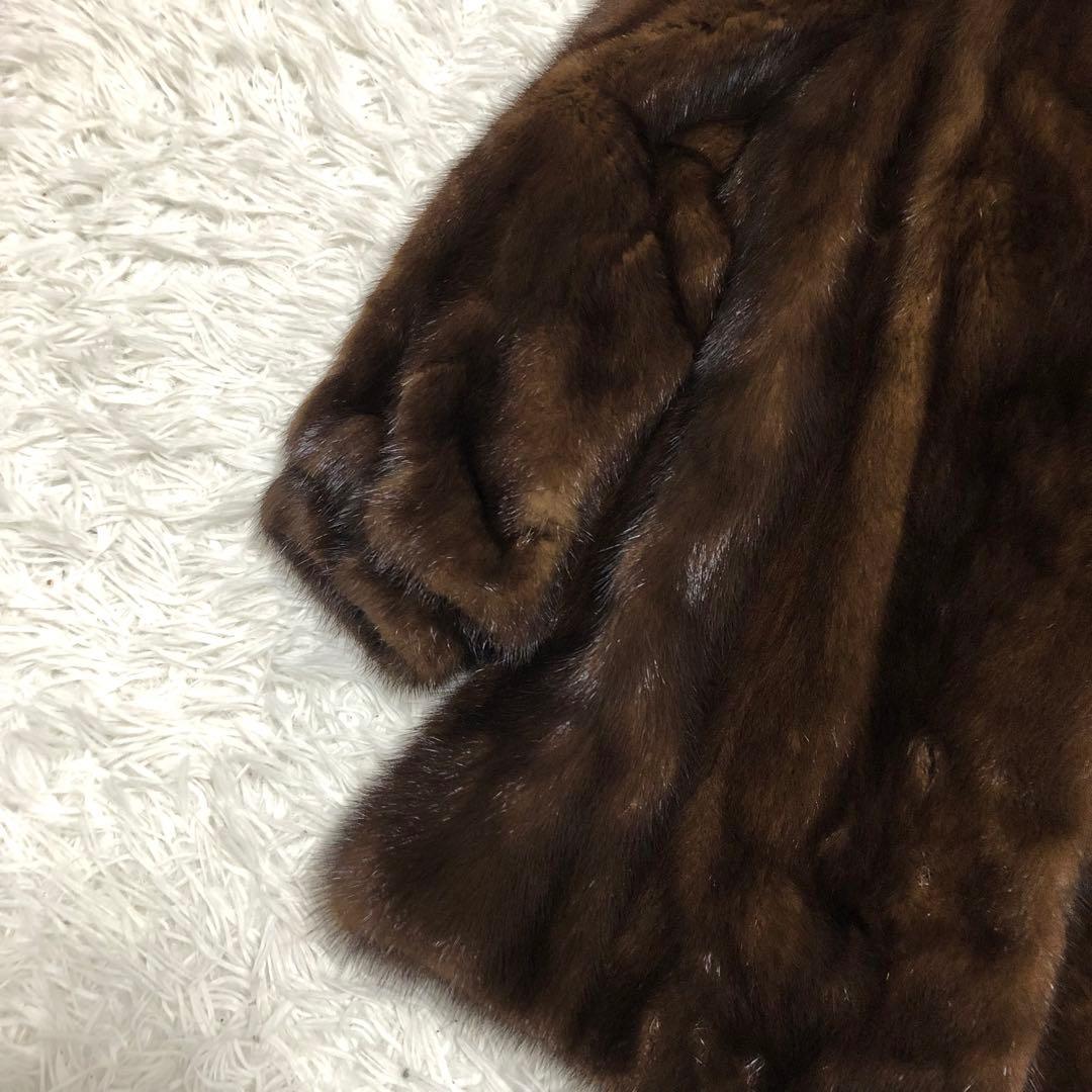 SAGA MINK コート　毛皮コート　ファーコート　ブラウン　13