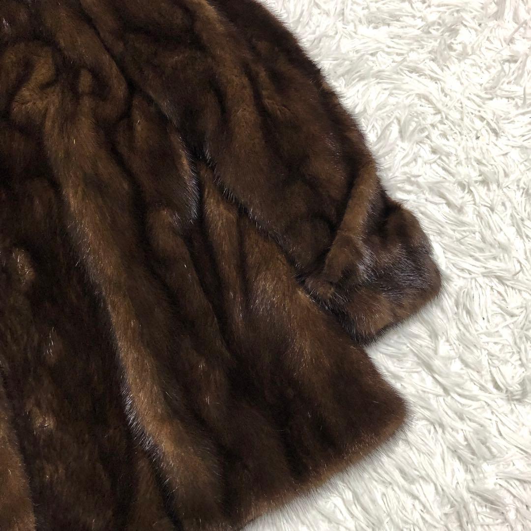 SAGA MINK コート　毛皮コート　ファーコート　ブラウン　13