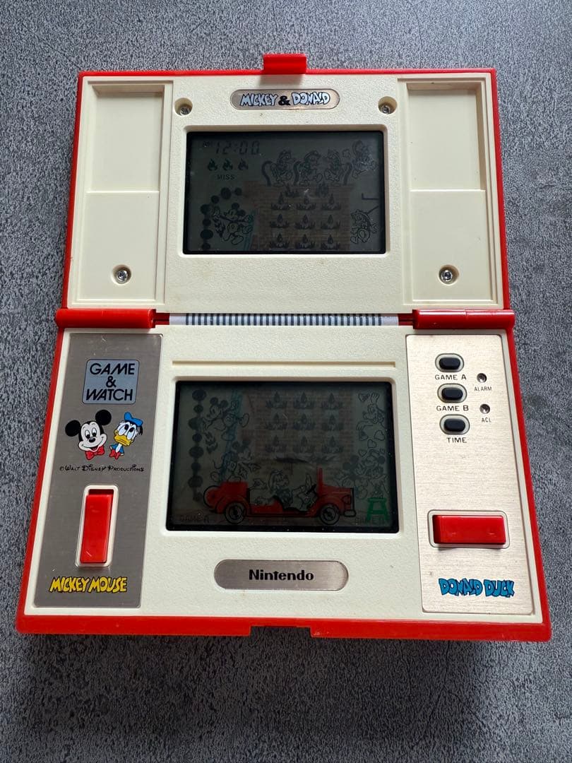 昭和レトロ　任天堂 ゲームウォッチ ミッキー&ドナルド箱 説明書付 アンティーク