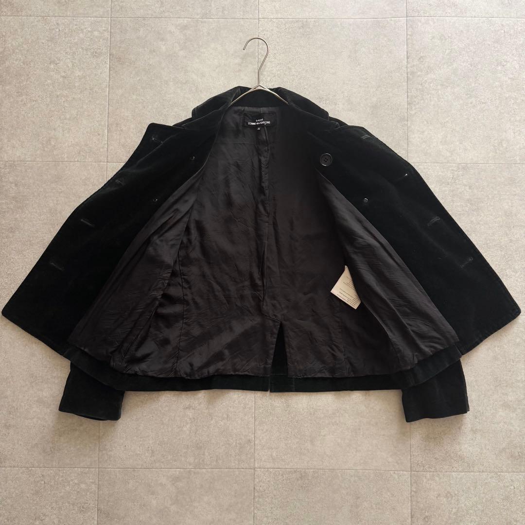 トリココムデギャルソン　AD2002　ピーコート　ベロア　ダブル　黒　M