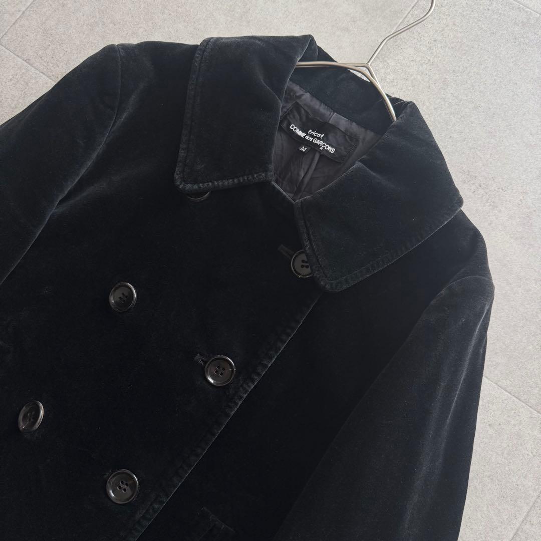 トリココムデギャルソン　AD2002　ピーコート　ベロア　ダブル　黒　M