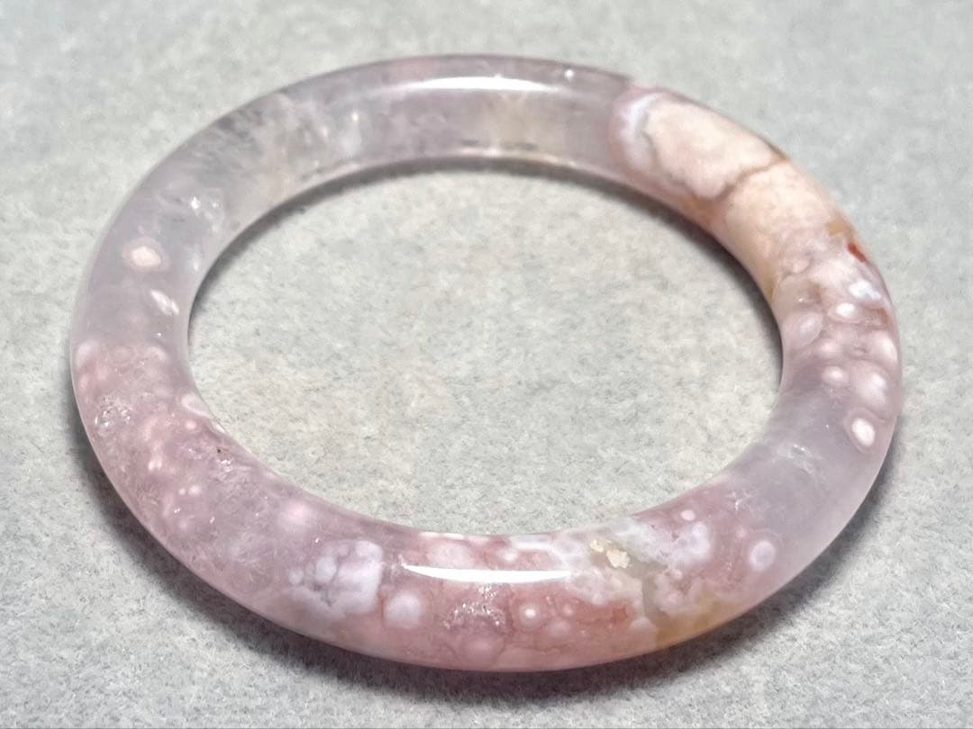 天然紫色　桜瑪瑙バングル　58mm