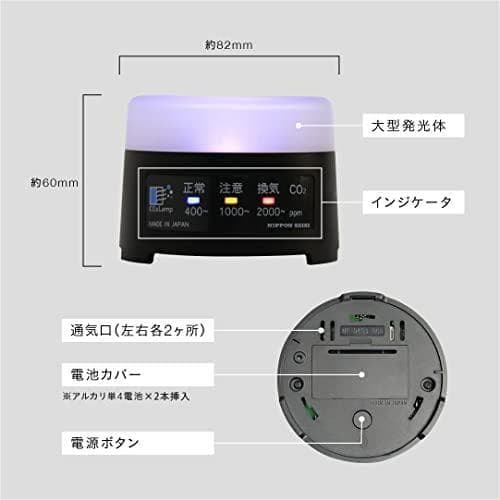 A【日本精機】 CO2Lamp CO2センサー 白 二酸化炭素測定器・濃度計・検