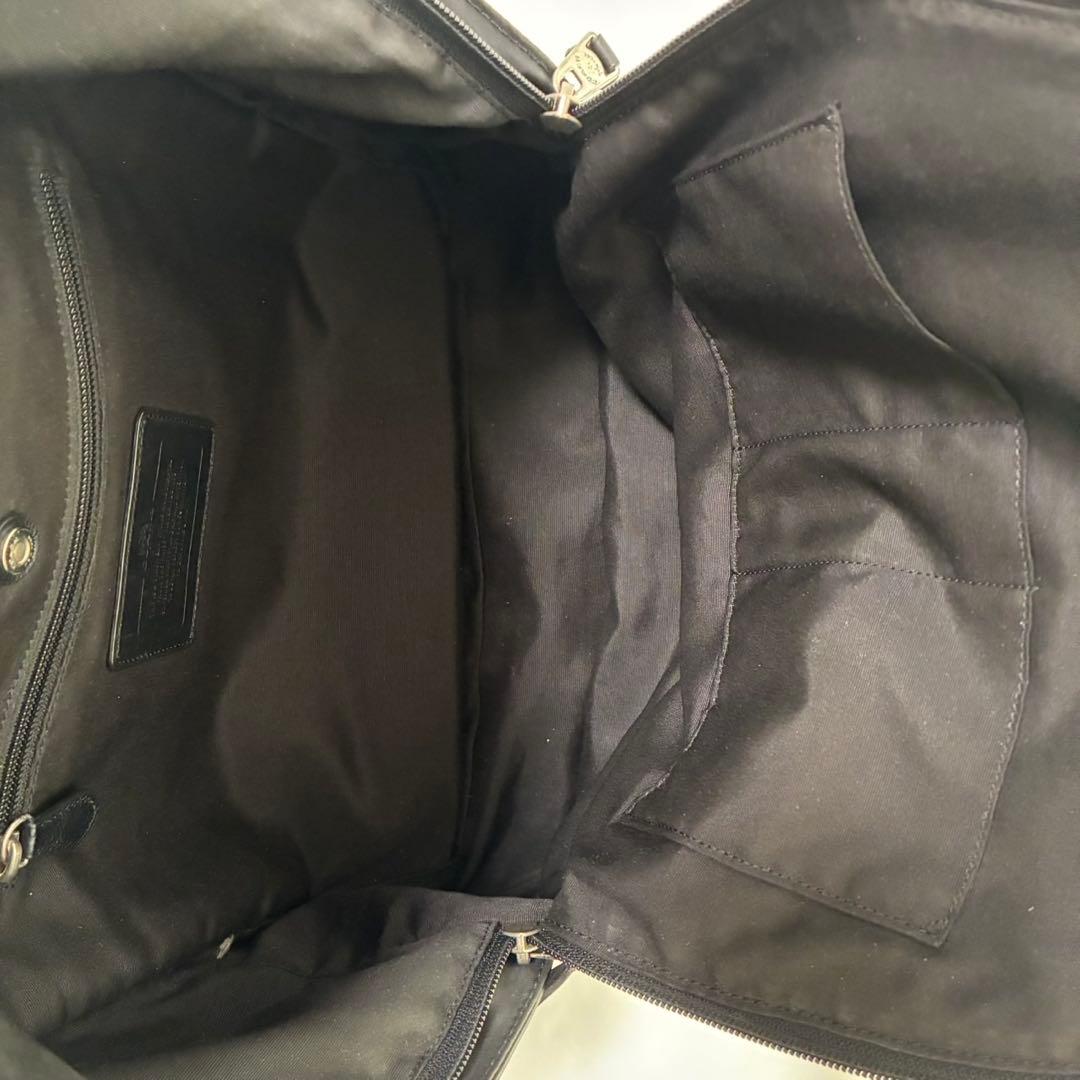 【美品】コーチ 54786 チャールズ リュック ビジネスバッグ レザー 黒