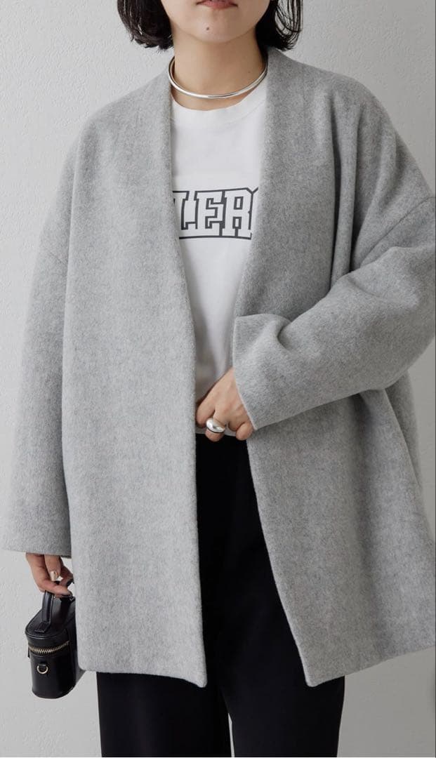 Whim Gazette メリンプミドルコート グレー 2024AW