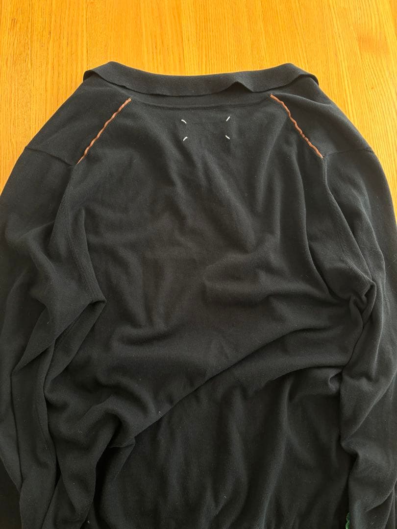 マルジェラ　Maison Margiela 黒 S スキッパーニット　ポロ