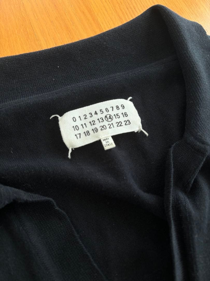 マルジェラ　Maison Margiela 黒 S スキッパーニット　ポロ